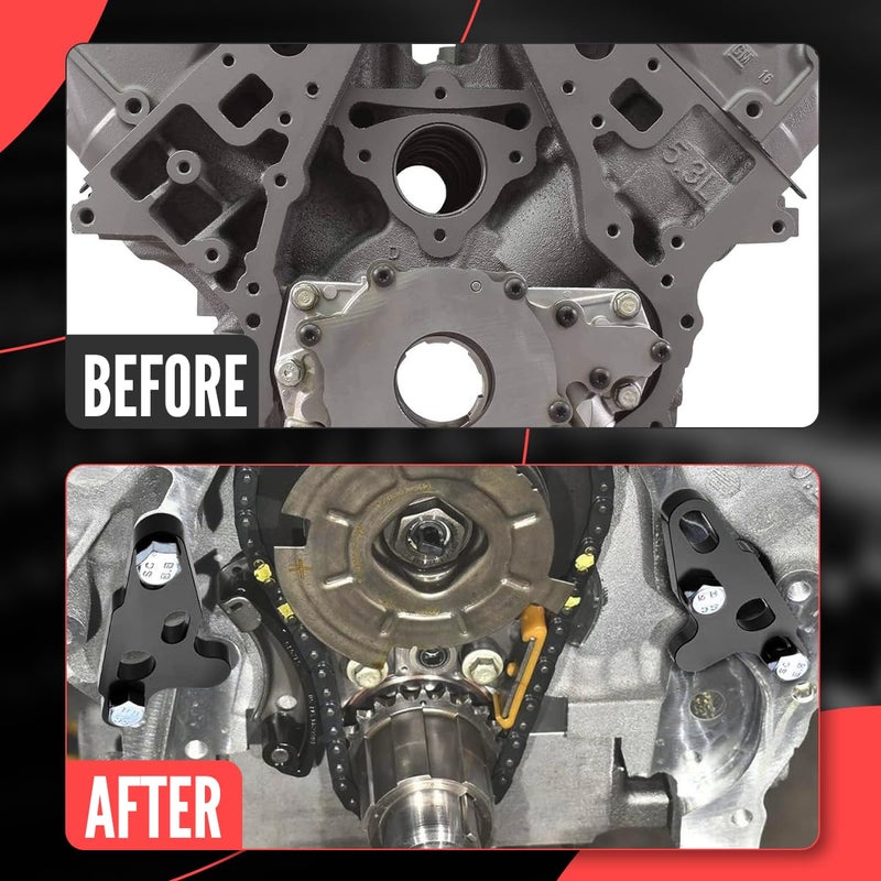 BILLFARO 2Pcs Oil Pump Alignment Tool Billet Aluminium Oil Pump Guide Kit Tool Cam Swap Pickup Tube Girdle Brace Hold Down Installation Engines Tool for Gen V Lt1 Lt4 Lt5 L83 L86 L87 Engines (BLACK) - Image 3